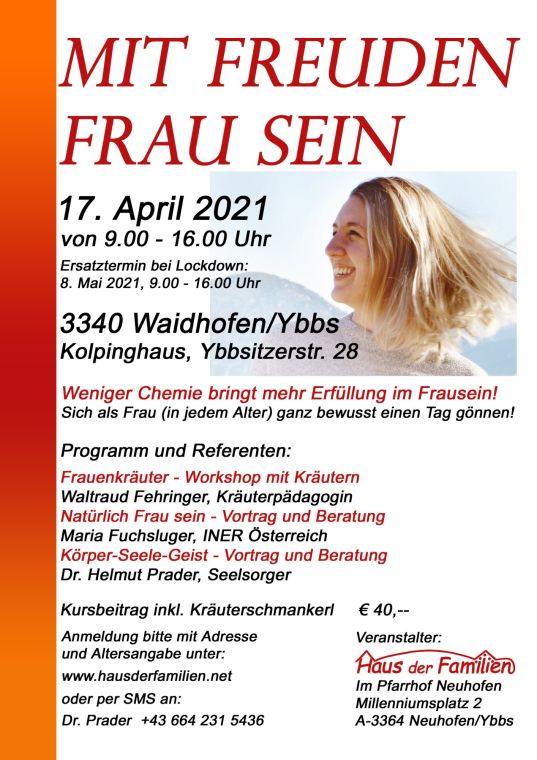 Einladungsplakat „Mit Freuden Frau sein“, Kolpinghaus Waidhofen/Ybbs