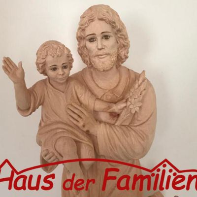 Holzstatue des heiligen Josef mit dem Jesuskind